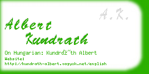 albert kundrath business card